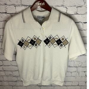 Women's Alfred Dunner Cottagecore Polo Sweater size Petite Medium